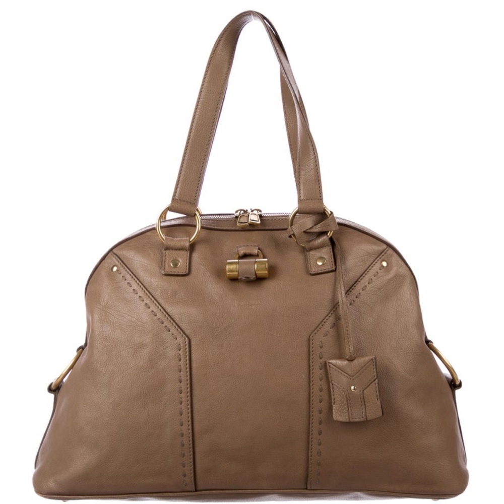 Yves Saint Laurent Taupe Leather Muse Shoulder Bag Purse